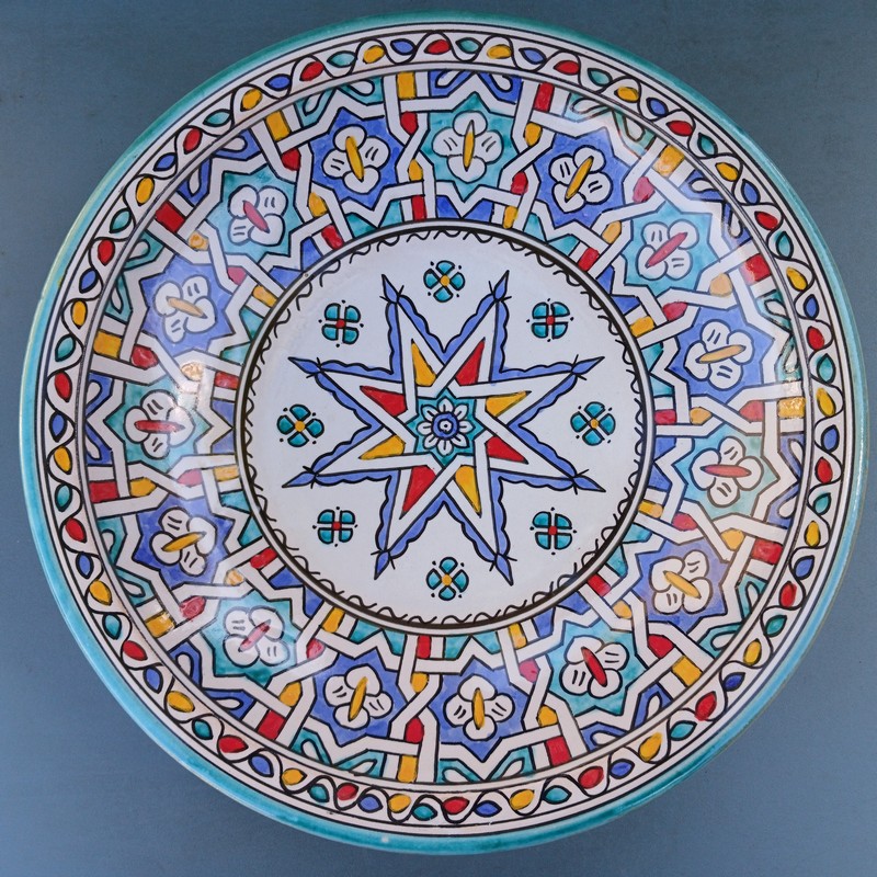 Plato de cerámica marroquí 35cm Burezza