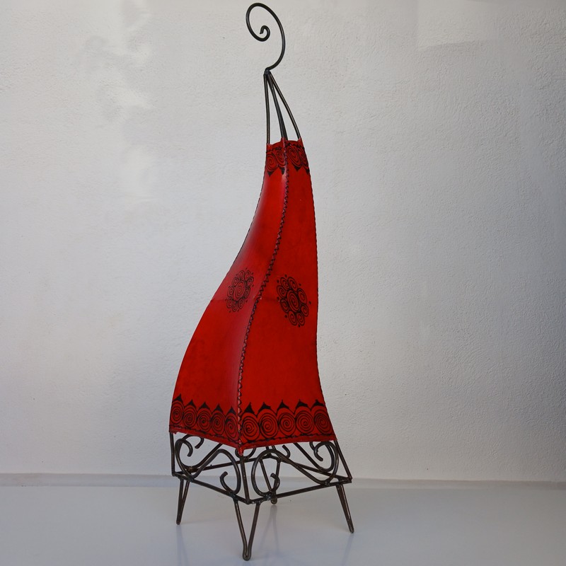 Lámpara de piel con henna 75cm Roja