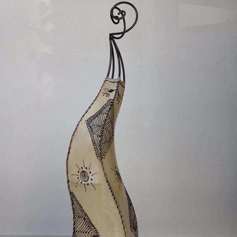 Lámpara de piel con henna 70cm Natural - Imagen 3