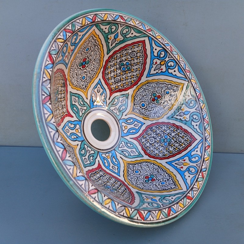 Lavabo de cerámica árabe Menzah 35cm