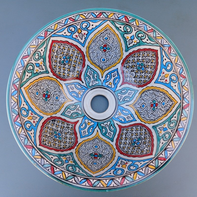 Lavabo de cerámica árabe Menzah 35cm - Imagen 5