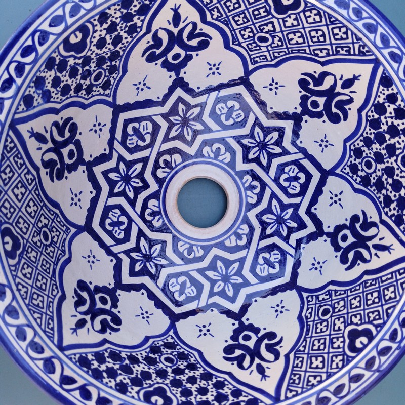 Lavabo de cerámica árabe 30cm Chellah - Imagen 4