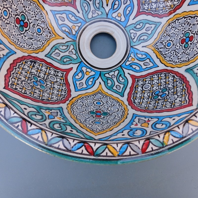 Lavabo de cerámica árabe Menzah 35cm - Imagen 3