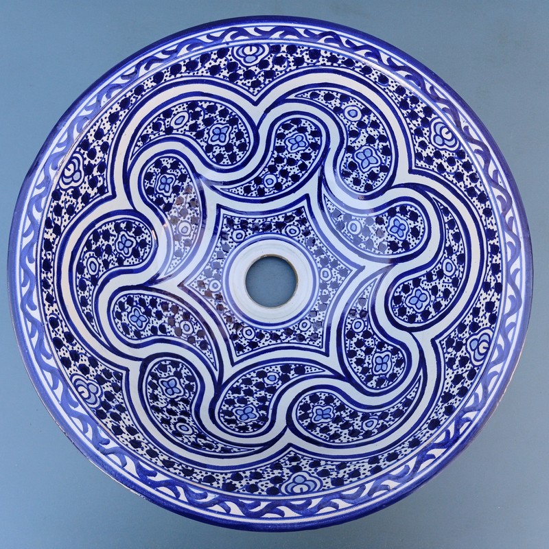 Lavabo de cerámica árabe Shallah 35cm - Imagen 5