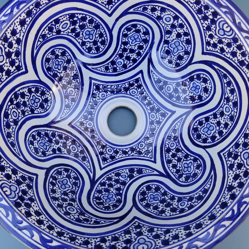 Lavabo de cerámica árabe Shallah 35cm - Imagen 4