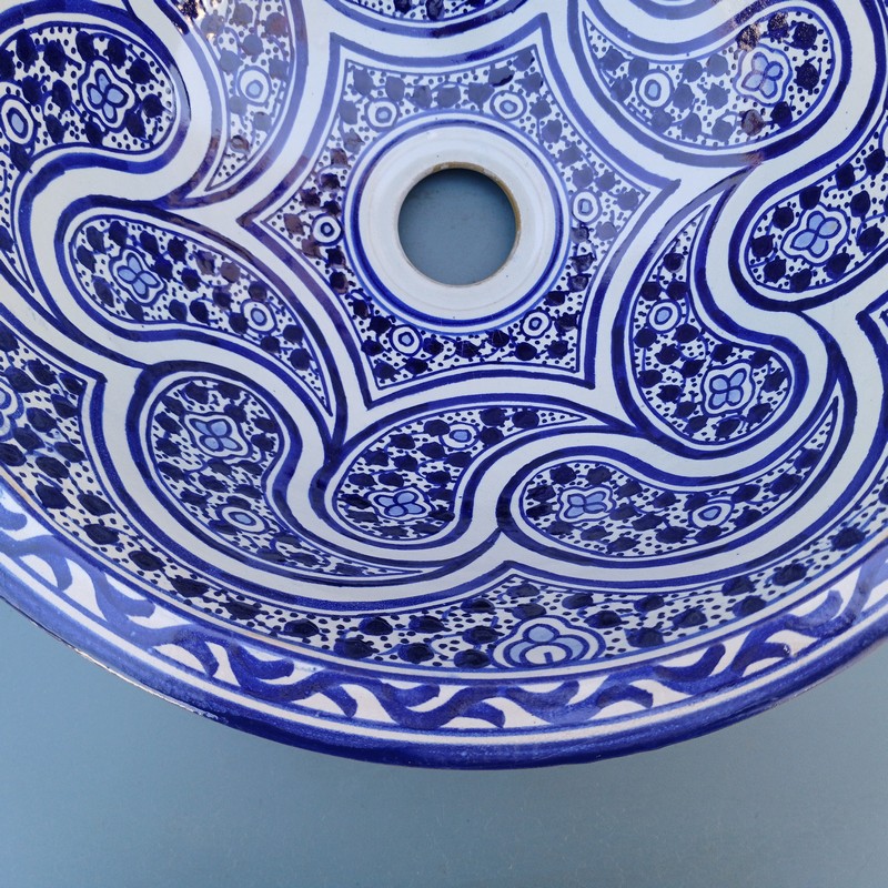 Lavabo de cerámica árabe Shallah 35cm - Imagen 3