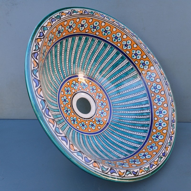 Lavabo de cerámica marroquí 40cm Baraka