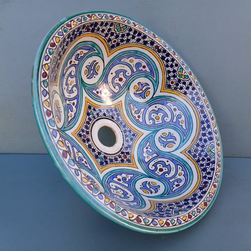 Lavabo de cerámica marroquí 40cm Beldi