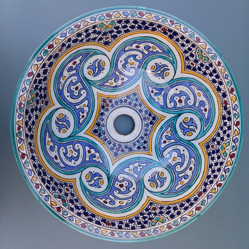 Lavabo de cerámica marroquí 40cm Beldi - Imagen 5