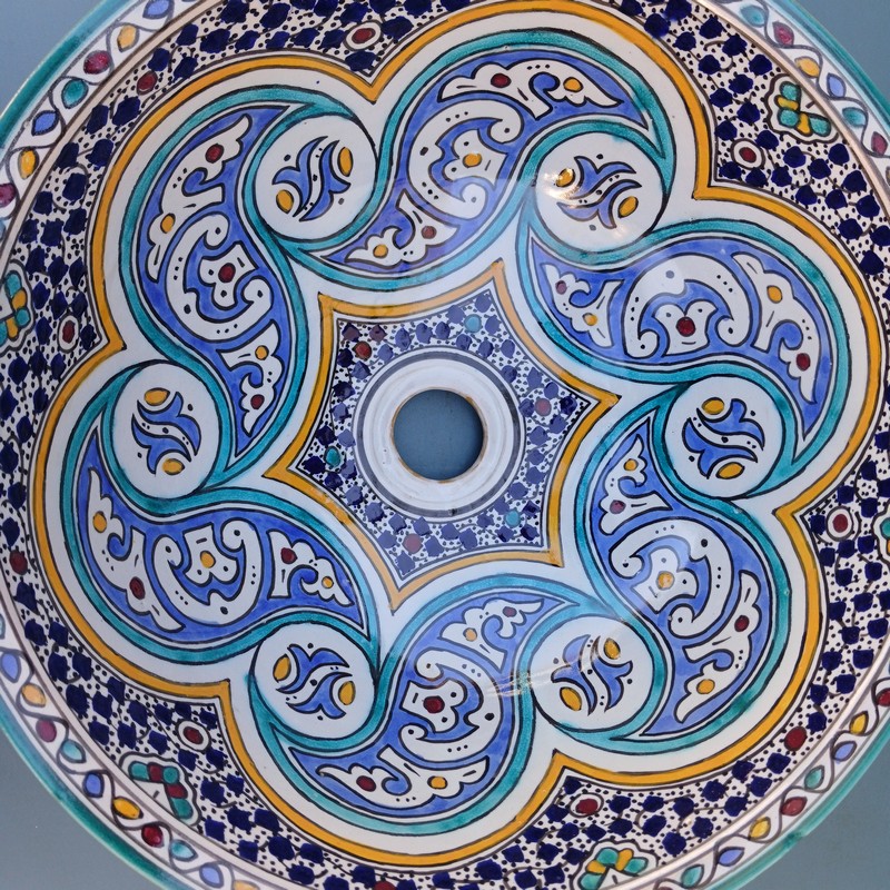 Lavabo de cerámica marroquí 40cm Beldi - Imagen 4