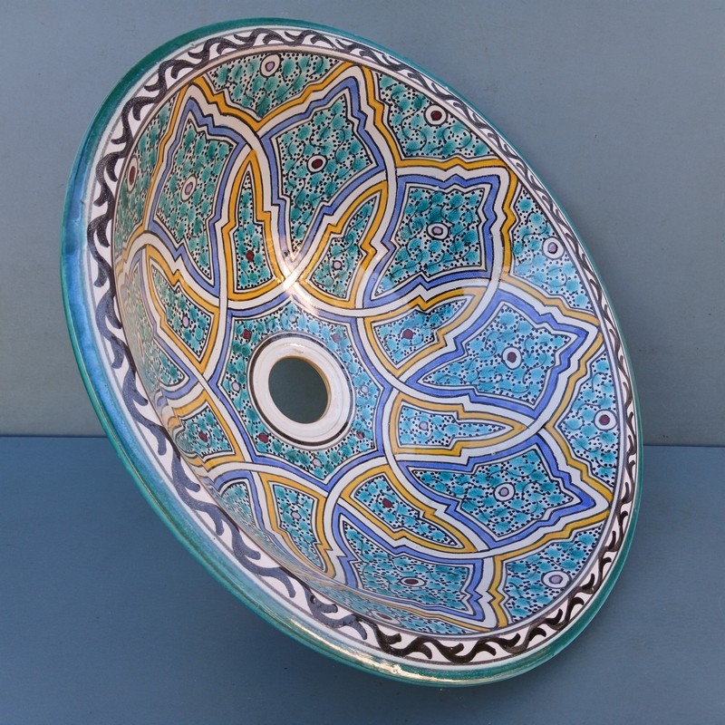 Lavabo de cerámica marroquí 40cm Tinguir