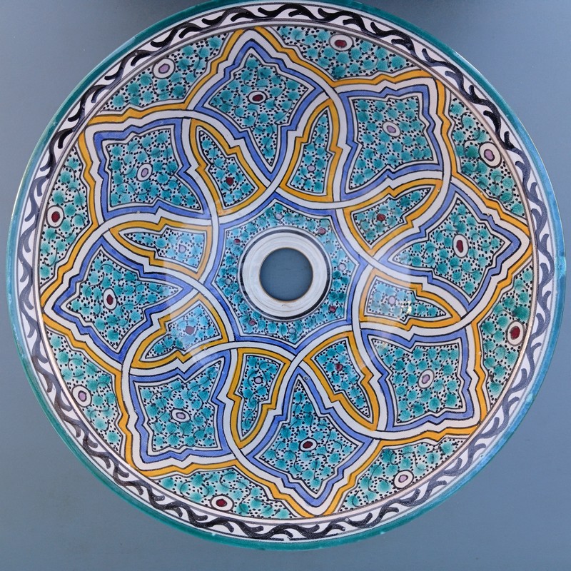 Lavabo de cerámica marroquí 40cm Tinguir - Imagen 5