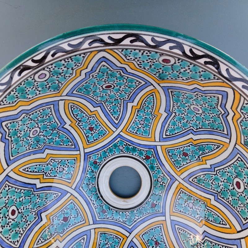 Lavabo de cerámica marroquí 40cm Tinguir - Imagen 3