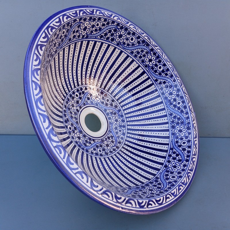 Lavabo de cerámica marroquí 40cm Tingis