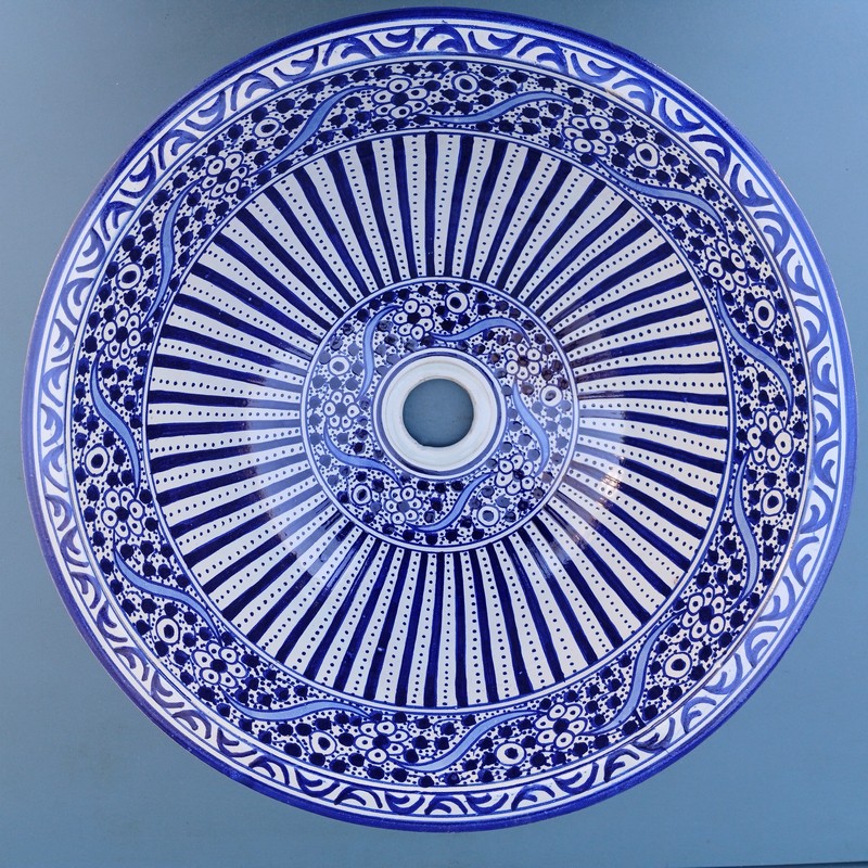 Lavabo de cerámica marroquí 40cm Tingis - Imagen 3