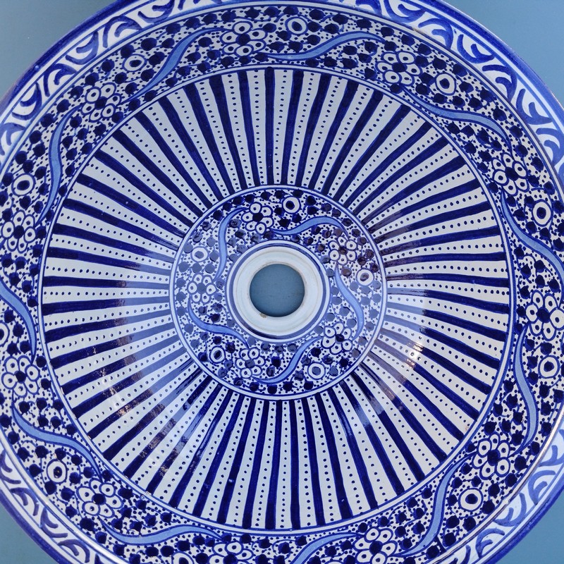 Lavabo de cerámica marroquí 40cm Tingis - Imagen 4