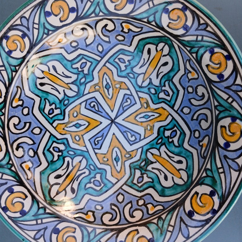 Plato de cerámica marroquí 25cm Ourzazat - Imagen 3
