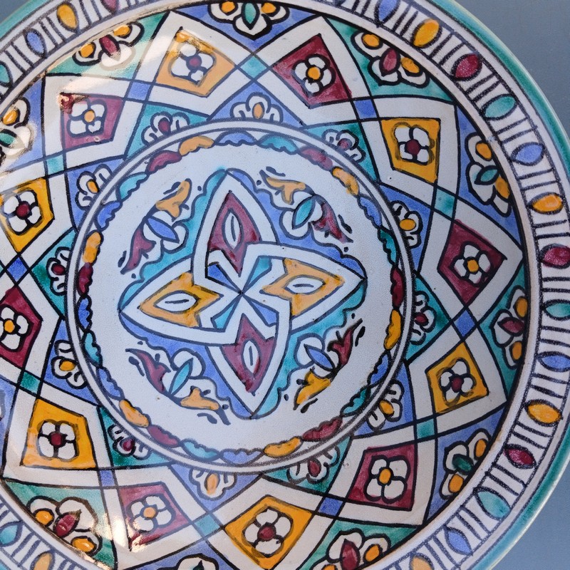 Plato de cerámica marroquí 25cm Amlou - Imagen 4