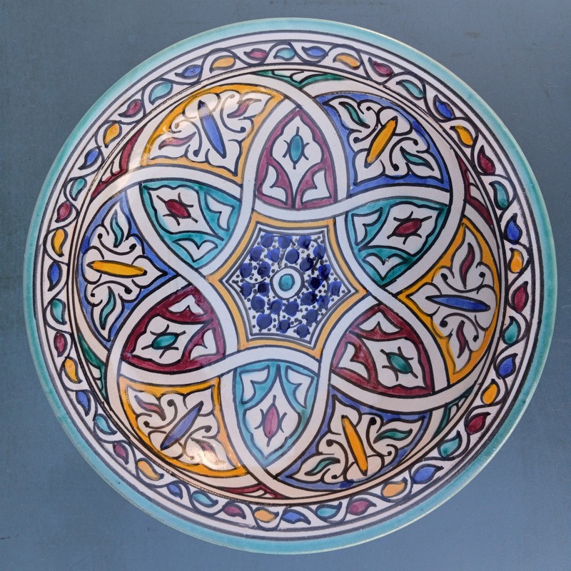 Plato de cerámica marroquí 25cm Bourezza