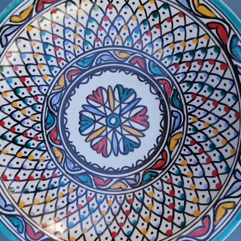 Plato de cerámica marroquí 25cm Samaka - Imagen 3