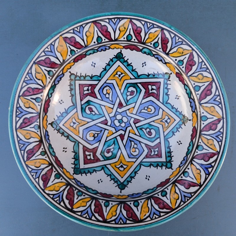 Plato de cerámica marroquí 25cm Menzah