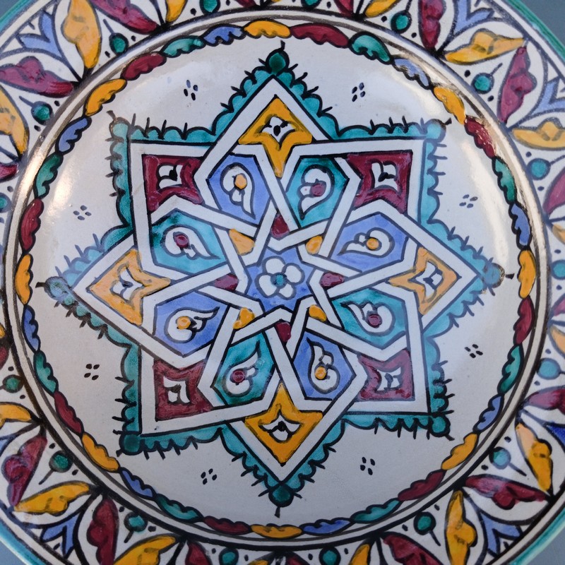 Plato de cerámica marroquí 25cm Menzah - Imagen 4