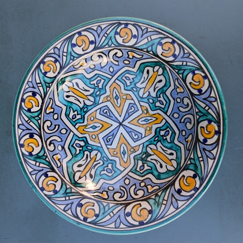 Plato de cerámica marroquí 25cm Ourzazat