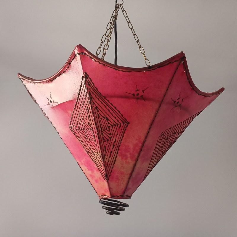 Lámpara marroquí de piel Erfoud 40cm - Imagen 3