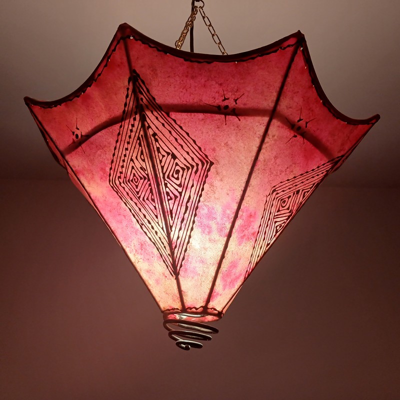 Lámpara marroquí de piel Erfoud 40cm - Imagen 6