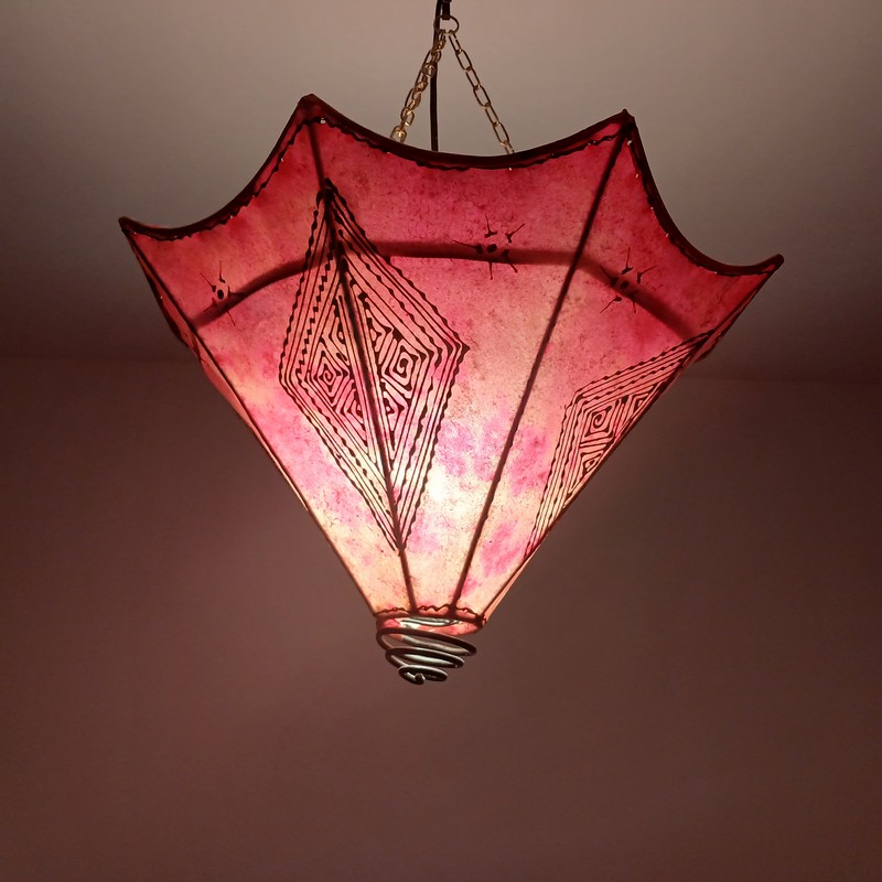 Lámpara marroquí de piel Erfoud 40cm