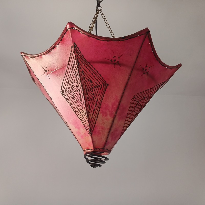 Lámpara marroquí de piel Erfoud 40cm - Imagen 2
