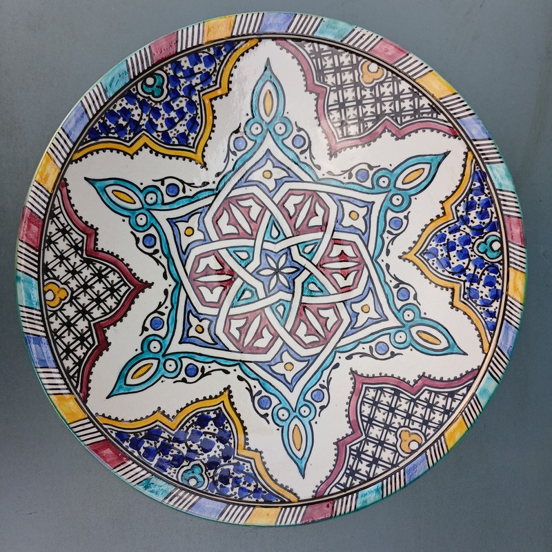 Plato de cerámica 35cm plano Nejma