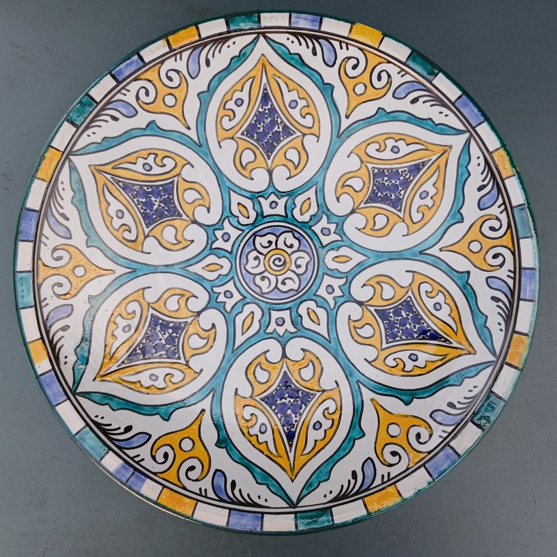 Plato de cerámica 35cm plano Chama